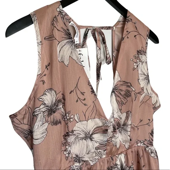 FAB’RIK Toby Heart Ginger Summer Romance Floral Dress Sleeveless Backless Large - Picture 2 of 5